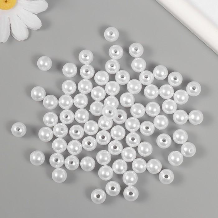 Набор бусин Набор бусин "Жемчуг" d 10 мм, 250 гр, белоснежный