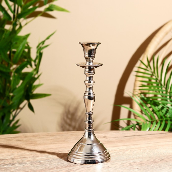 Подсвечник алюминий  Подсвечник алюминий "Античность" на 1 свечу 9х9х23 см