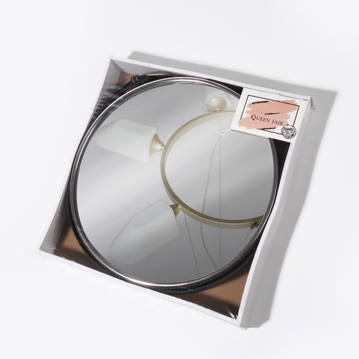 Зеркало настенное круглое «Антураж» d зеркальной поверхности 28 см, с ремешком из искусственной кожи, цвет МИКС