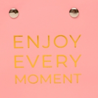 Сумка для цветов розовая Enjoy Every moment влагостойкая 12x12-8x8-12.5 см