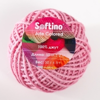 Пряжа 100% джут "Softino Jute Colored" 50м ±2м светло-розовый 50 гр