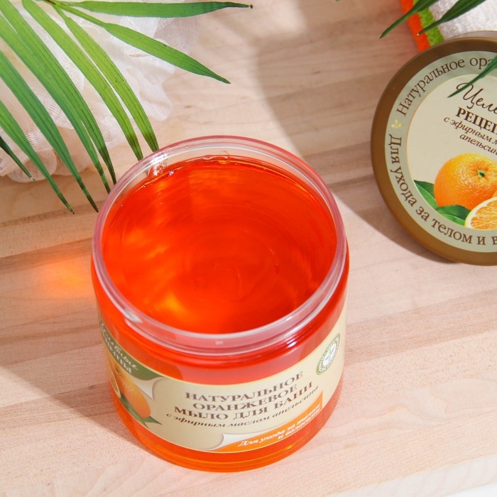 Оранжевое мыло для бани серии Целебные рецепты, 500 мл Оранжевое мыло для бани серии Целебные рецепты, 500 мл