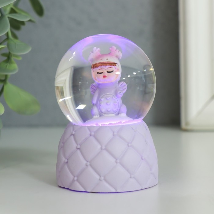 Сувенир полистоун водяной шар свет Сувенир полистоун водяной шар свет "Малыш-динозаврик" МИКС 4х4х6,7 см