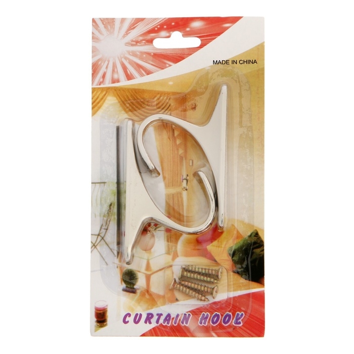 Крючок для штор KS101 CAPPIO, однорожковый, цвет хром,2 шт Крючок для штор KS101 CAPPIO, однорожковый, цвет хром,2 шт