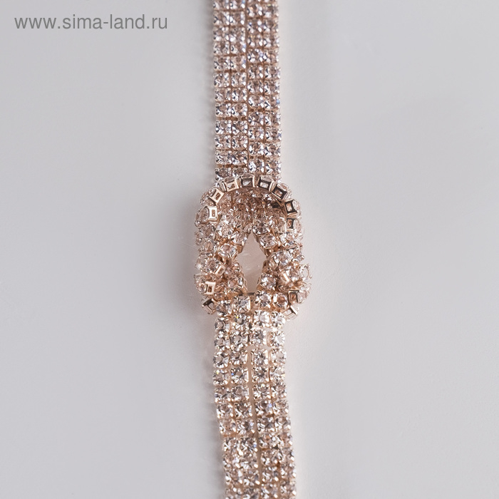 Набор 2 предмета: серьги, кулон «Элегантность» жгут, цвет белый в розовом золоте, 42 см