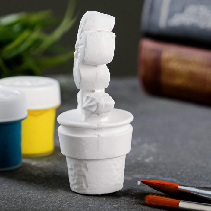 Фигура для раскраски  Фигура для раскраски "Цветок в горшке" белая, 4х3х8,7см