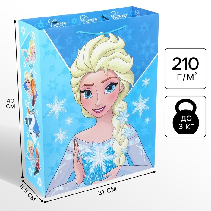 Пакет подарочный, 31х40х11.5 см, упаковка, Холодное сердце Пакет подарочный, 31х40х11.5 см, упаковка, Холодное сердце