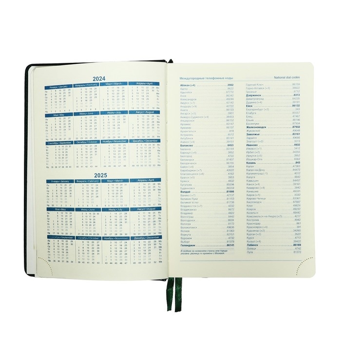 Ежедневник датированный 2025 года, A5, 168 листов в линейку, кожзам  Ежедневник датированный 2025 года, A5, 168 листов в линейку, кожзам "Небраска", золотой срез, зеленый