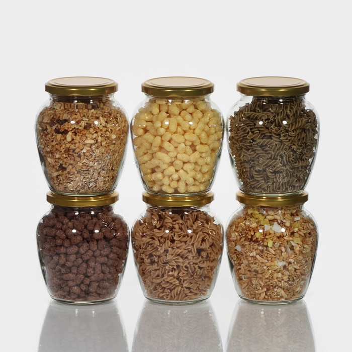 Набор стеклянных банок с крышкой для консервации «Амфора», ТО-82 мм, 720 мл, 6 шт Набор стеклянных банок с крышкой для консервации «Амфора», ТО-82 мм, 720 мл, 6 шт