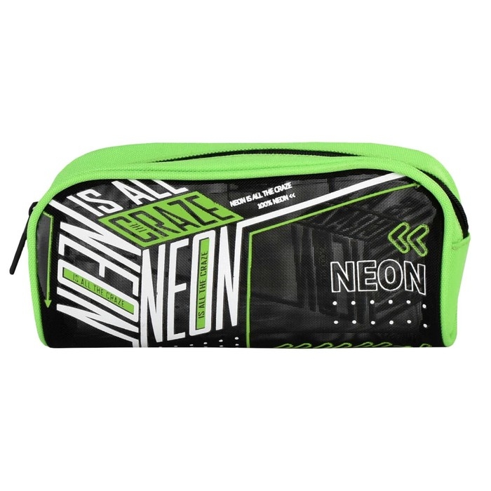 Пенал мягкий, 1 отделение, 60 х 200 х 90 мм, объёмный, Феникс  Пенал мягкий, 1 отделение, 60 х 200 х 90 мм, объёмный, Феникс "Неоновый зеленый" чёрный/зелёный 61933