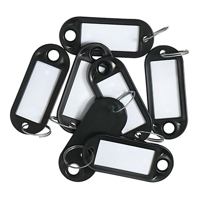 Набор брелоков для ключей, 100 штук, 53 мм, цвет черный Набор брелоков для ключей, 100 штук, 53 мм, цвет черный