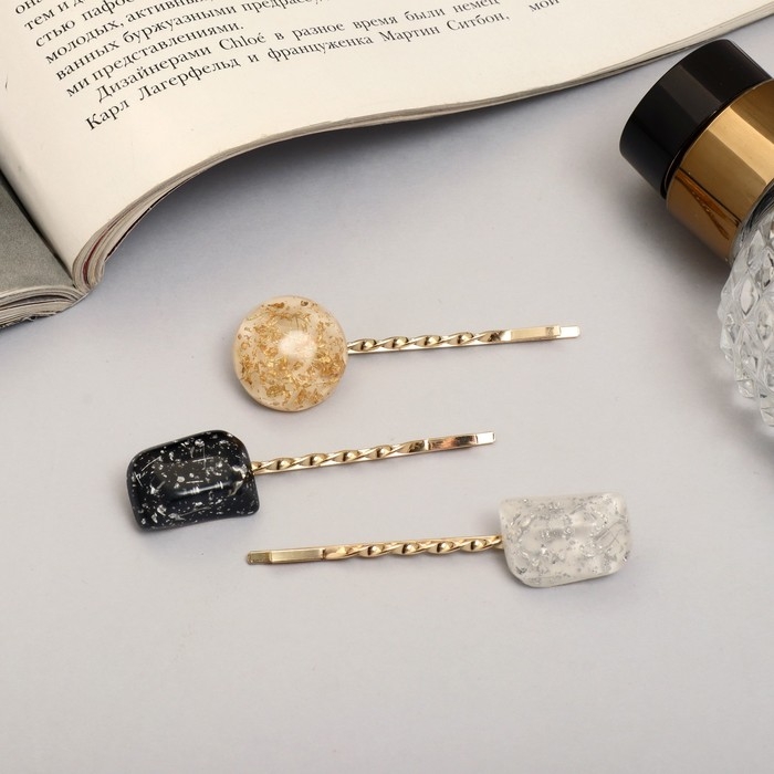 Невидимка для волос  Невидимка для волос "Сильва" (набор 3 шт) 5,5 см