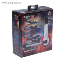 Наушники Defender Warhead G-120, игровые, полноразмерные, микрофон, 3.5мм, 2 м,черно-красные