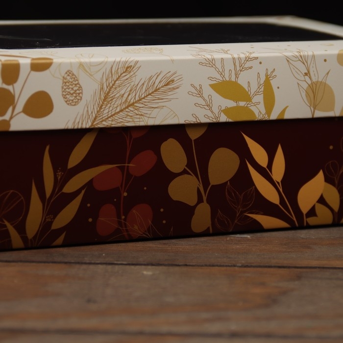 Новый год. Коробка подарочная новогодняя складная, крышка-дно, с окном Новый год. Коробка подарочная новогодняя складная, крышка-дно, с окном "Merry Christmas" 24 х 17 х 8 см