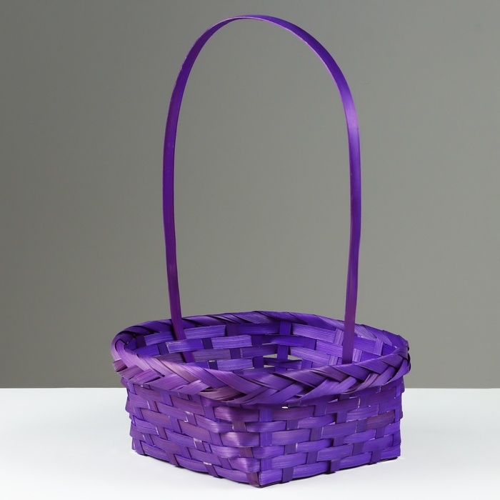 Набор корзин плетеных, D19x9/32 см, D22x9,5/34 см, D25x10/36 см, 3шт, фиолетовые, бамбук Набор корзин плетеных, D19x9/32 см, D22x9,5/34 см, D25x10/36 см, 3шт, фиолетовые, бамбук