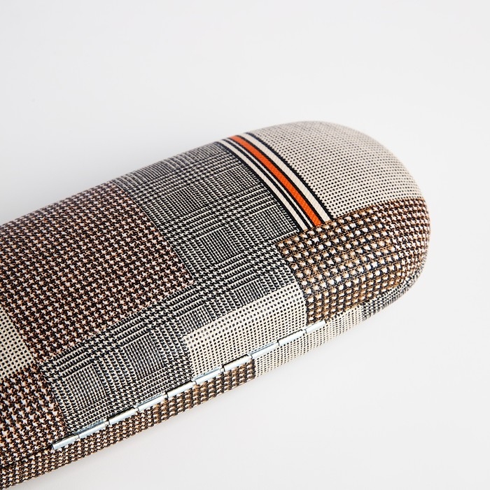 Футляр для очков на хлопушке, длина 16 см, цвет бежевый Футляр для очков на хлопушке, длина 16 см, цвет бежевый