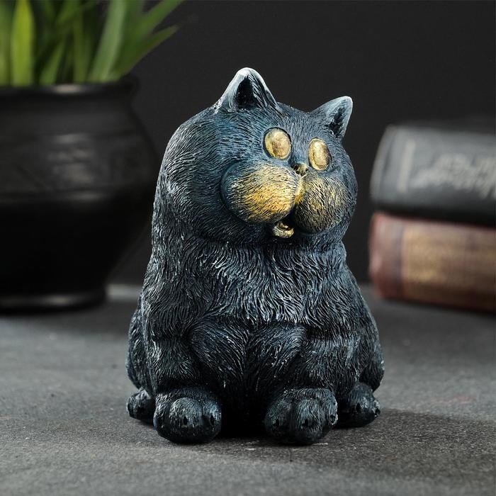 Фигура  Фигура "Кот сидит" серо-голубой, 10х9х11см