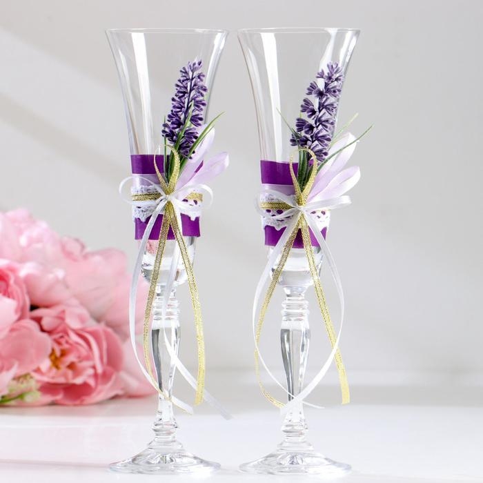 Набор свадебных бокалов Bohemia Набор свадебных бокалов Bohemia "Лаванда", сиреневый, 24,5 см