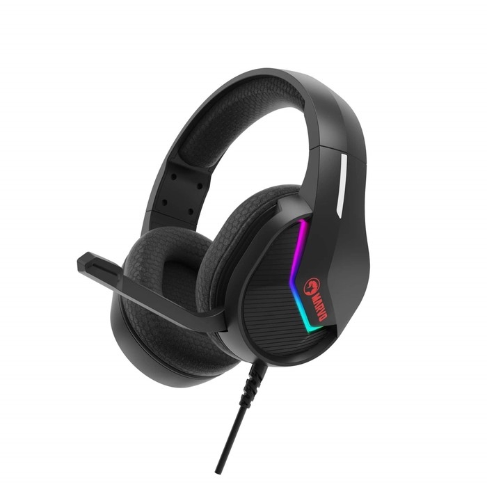 Наушники Marvo H8618 BK, игровые, полноразмерные, микрофон, USB, 2 м, RGB, чёрные Наушники Marvo H8618 BK, игровые, полноразмерные, микрофон, USB, 2 м, RGB, чёрные