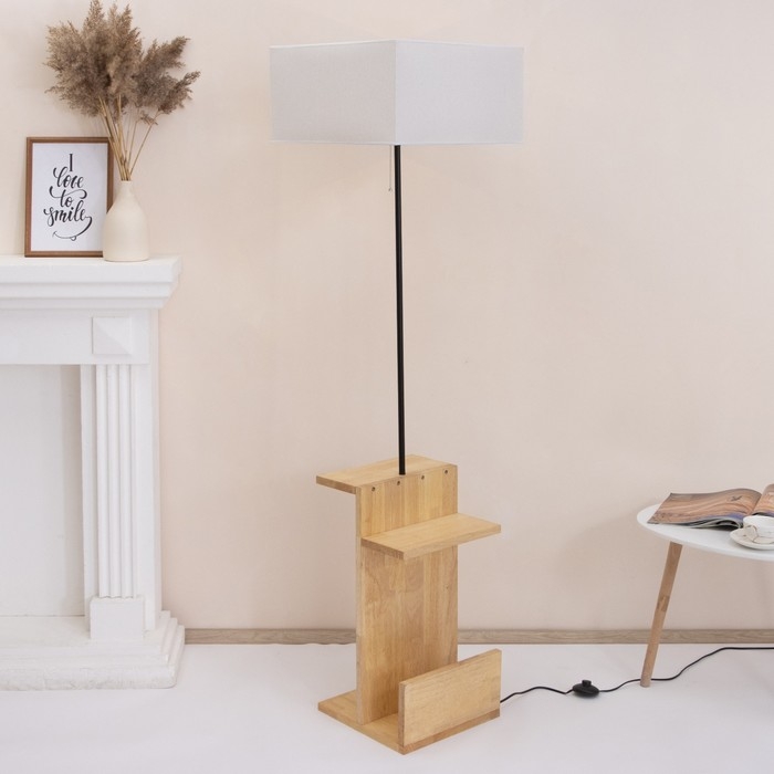Торшер 19036/1 E27 40Вт черный-светлое дерево 40х51х151 см