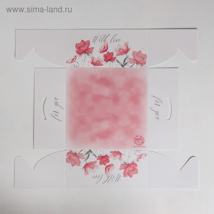 Коробка для капкейков, кондитерская упаковка, 4 ячейки «For You with love», 16 х 16 х 7.5 см Коробка для капкейков, кондитерская упаковка, 4 ячейки «For You with love», 16 х 16 х 7.5 см