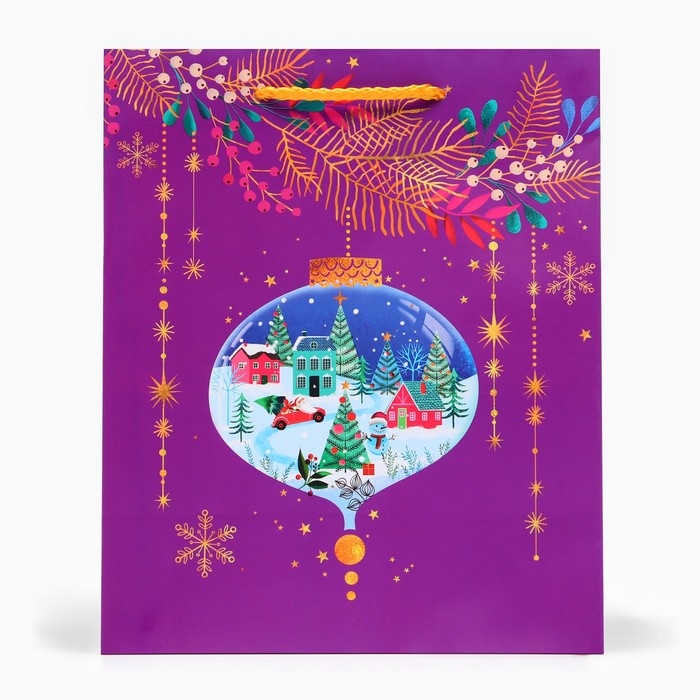 Новый год. Пакет подарочный Новый год. Пакет подарочный "Стеклянный шар", 18 х 22,3 х 10 см.