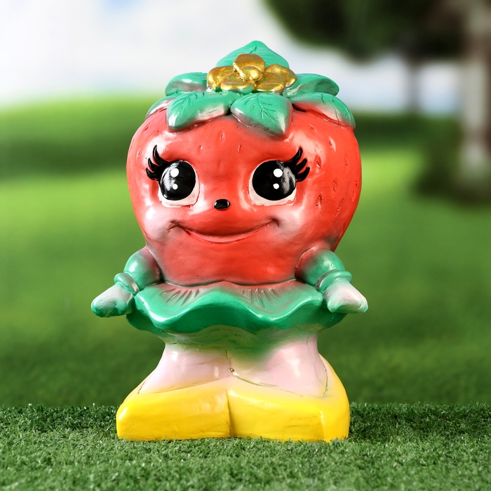 Садовая фигура  Садовая фигура "Девочка - клубничка" красная, 21см