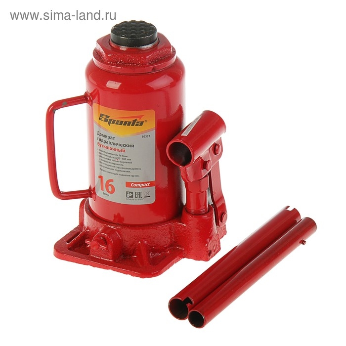Домкрат гидравлический SPARTA Compact, 16 т, бутылочный, подъем 205–400 мм Домкрат гидравлический SPARTA Compact, 16 т, бутылочный, подъем 205–400 мм