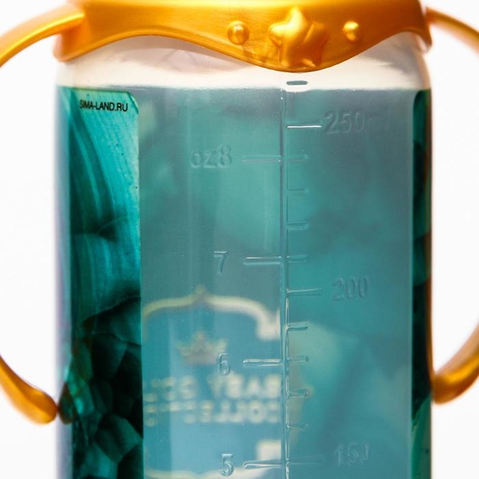 Бутылочка для кормления «Золотая коллекция: малахит», классическое горло, 250 мл., от 0 мес., цилиндр, с ручками Бутылочка для кормления «Золотая коллекция: малахит», классическое горло, 250 мл., от 0 мес., цилиндр, с ручками