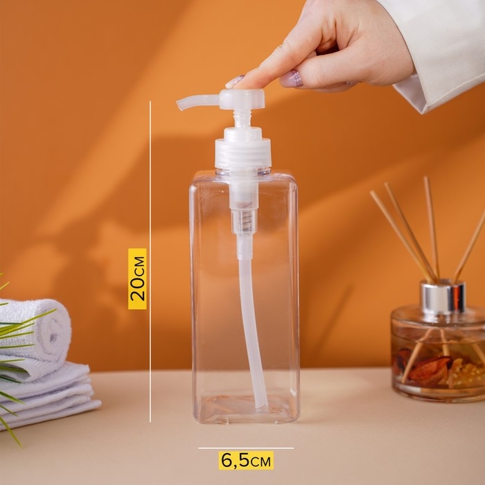 Дозатор для жидкого мыла Доляна, 700 мл, 6,5×20 см, цвет прозрачный Дозатор для жидкого мыла Доляна, 700 мл, 6,5×20 см, цвет прозрачный