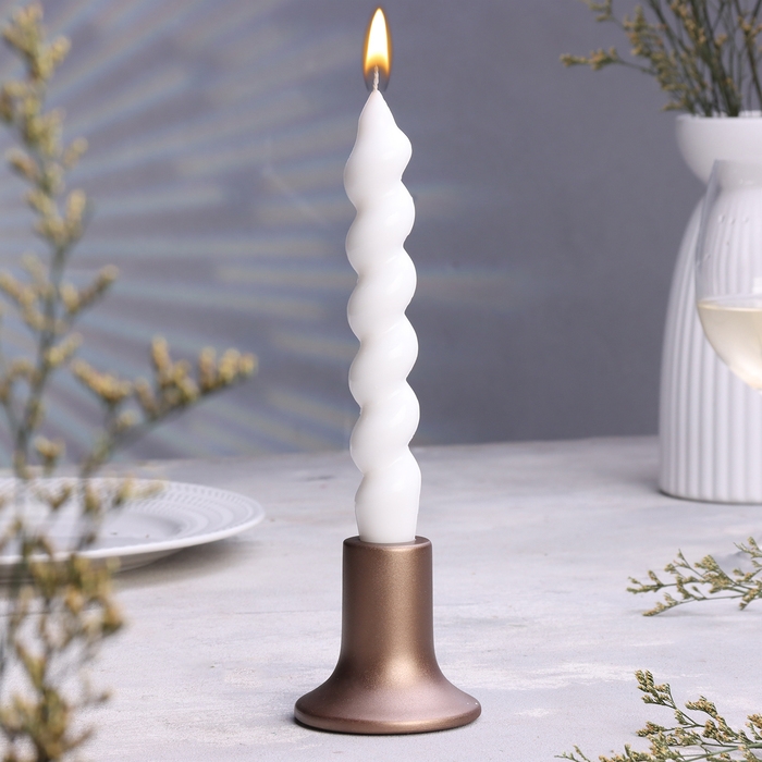 Подсвечник из гипса,7,5х7,5см,серо-коричневый Подсвечник из гипса,7,5х7,5см,серо-коричневый