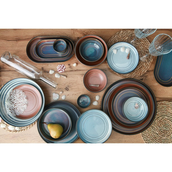 Тарелка фарфоровая десертная Magistro Garland, d=17 см, цвет синий Тарелка фарфоровая десертная Magistro Garland, d=17 см, цвет синий