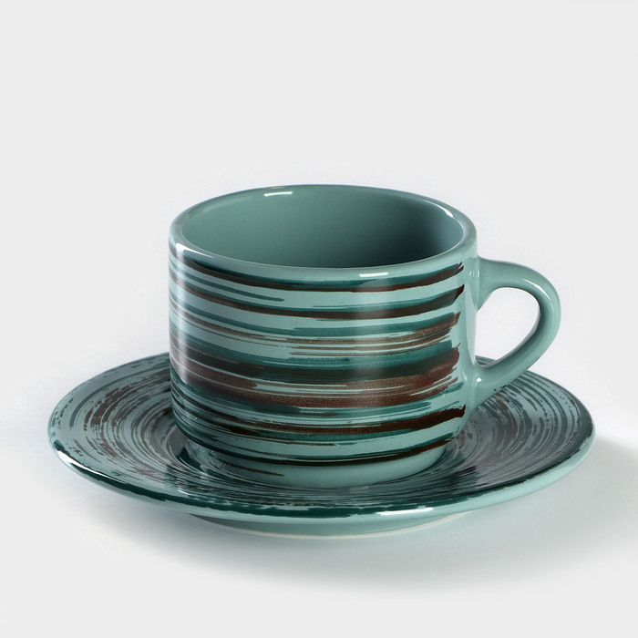 Чайная пара фарфоровая Tramontano, чашка 200 мл, блюдце d=15,5 см Чайная пара фарфоровая Tramontano, чашка 200 мл, блюдце d=15,5 см