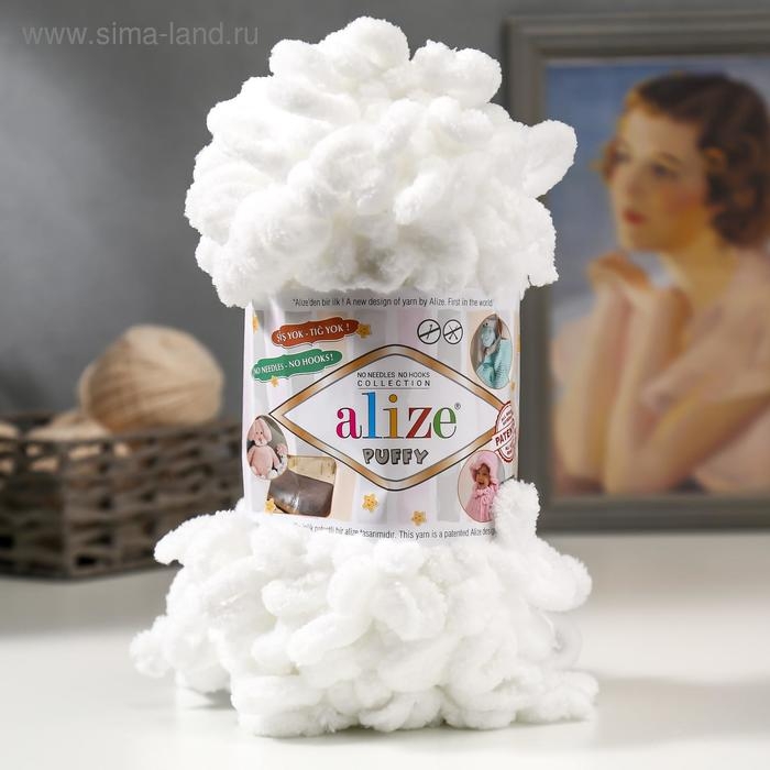 Пряжа Пряжа "Puffy" 100 % микрополиэстер 9м/100г (55 белый)