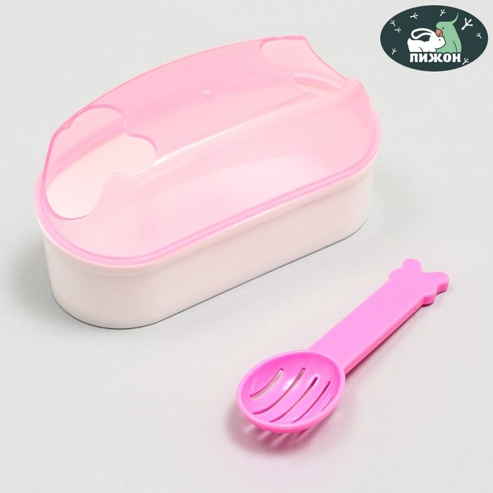 Туалет-туннель с лопаткой для грызунов Туалет-туннель с лопаткой для грызунов "Пижон", 14,5 х 7 х 7 см, розовый