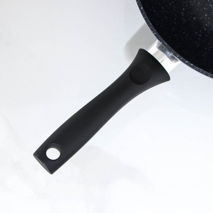 Сковорода-Wok, d=28, антипригарное покрытие, цвет тёмный мрамор Сковорода-Wok, d=28, антипригарное покрытие, цвет тёмный мрамор