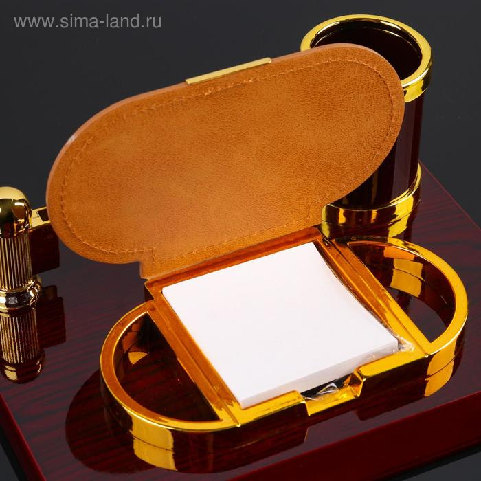 Набор настольный 3в1 с визитницей, красное дерево Набор настольный 3в1 с визитницей, красное дерево