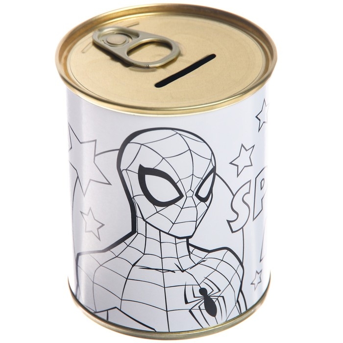 Копилка-раскраска с красками  Копилка-раскраска с красками "На подарок герою", Человек-Паук