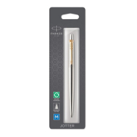 Ручка гелевая Parker Jotter Core K694 Stainless Steel GT, корпус из нержавеющей стали, 0.7 мм, чёрные чернила