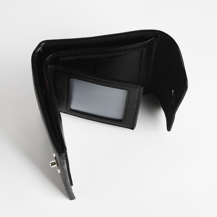 Портмоне мужское на магните, отдел для купюр, для карт, для монет, цвет чёрный Портмоне мужское на магните, отдел для купюр, для карт, для монет, цвет чёрный