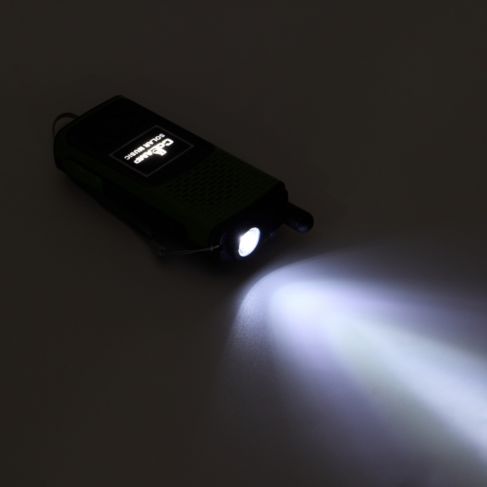 Фонарь аккумуляторный, 1500 мАч, радио, колонка, с солнечной батареей, зеленый Фонарь аккумуляторный, 1500 мАч, радио, колонка, с солнечной батареей, зеленый