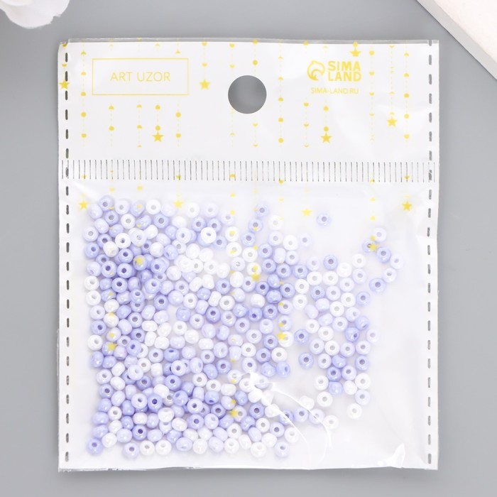 Бисер стекло 8/0  Бисер стекло 8/0 "Перламутр. Меланж сиреневый" 10 гр