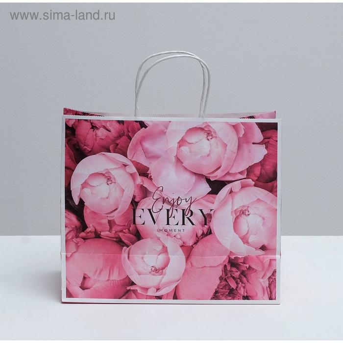 Пакет подарочный крафтовый, упаковка, «Enjoy every moment», 32 х 28 х 15 см Пакет подарочный крафтовый, упаковка, «Enjoy every moment», 32 х 28 х 15 см