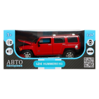 Машина металлическая Hummer H3 1:24 открываются двери, капот, свободный ход колёс, световые и звуковые эффекты