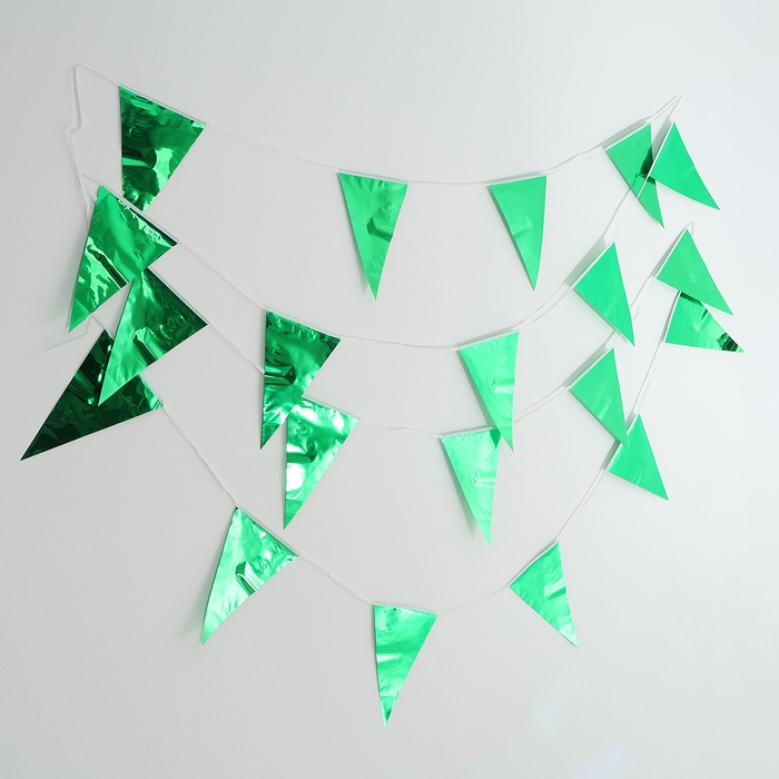 Гирлянда &laquo;Флажки&raquo;, 20 флажков, 10 метров, цвет зелёный