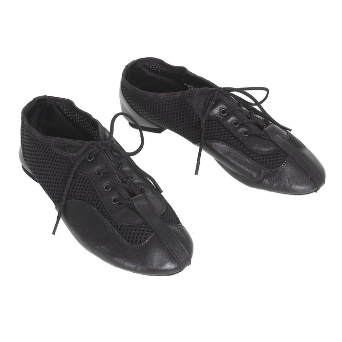 Джазовки «Спорт», натуральная кожа, с сеткой, длина по стельке 19,5 см, цвет чёрный Джазовки «Спорт», натуральная кожа, с сеткой, длина по стельке 19,5 см, цвет чёрный