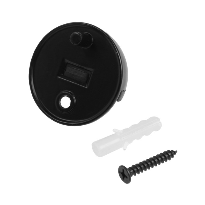 Упор дверной LOCKLAND, с крепежным штырем, d=40 мм, h=25 мм, цвет черный Упор дверной LOCKLAND, с крепежным штырем, d=40 мм, h=25 мм, цвет черный