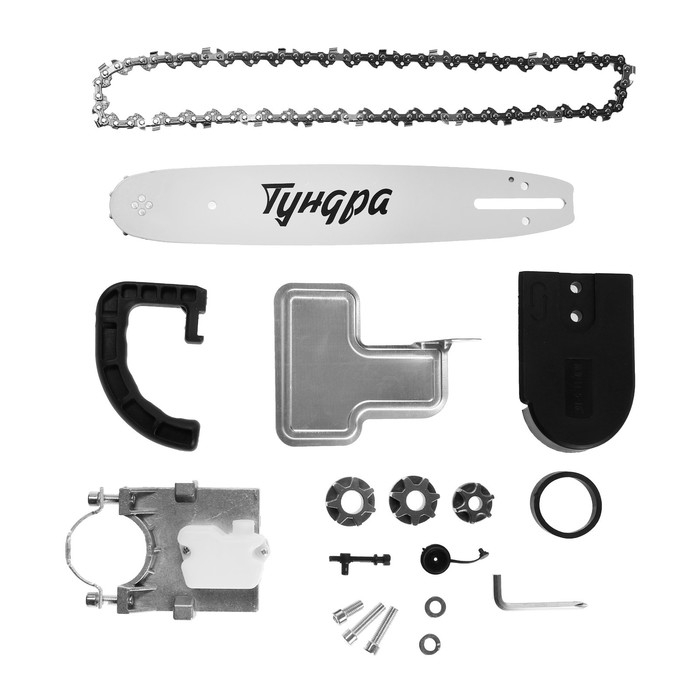 Насадка для УШМ ТУНДРА, цепная пила, 300 мм 12 Насадка для УШМ ТУНДРА, цепная пила, 300 мм 12", 45 звеньев, 1.3 мм, шаг 3/8", M10, М14