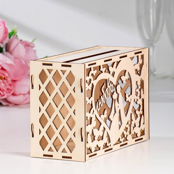 Свадебный банк Свадебный банк "Любовь", дерево, сборный, 24х10х16 см