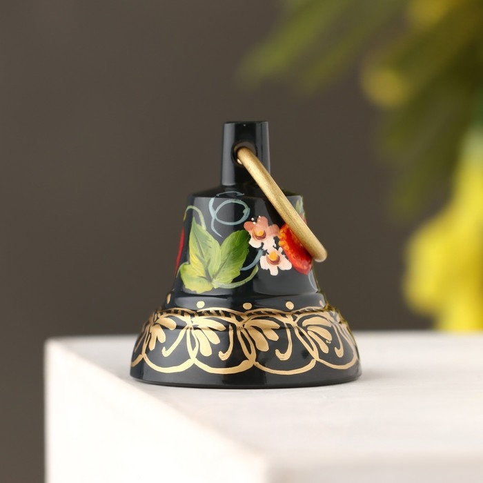 Колокольчик Валдайский  Колокольчик Валдайский "№1. Ягоды", расписной, с ушком, d=30 мм